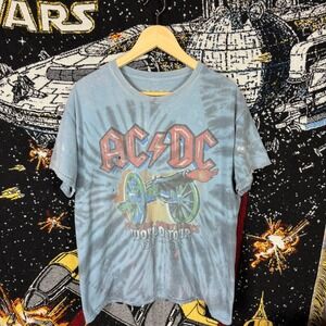 AC/DC For Those About To Rock World Tour 1981-1982 Tie Dye Graphic T-Shirt M/L